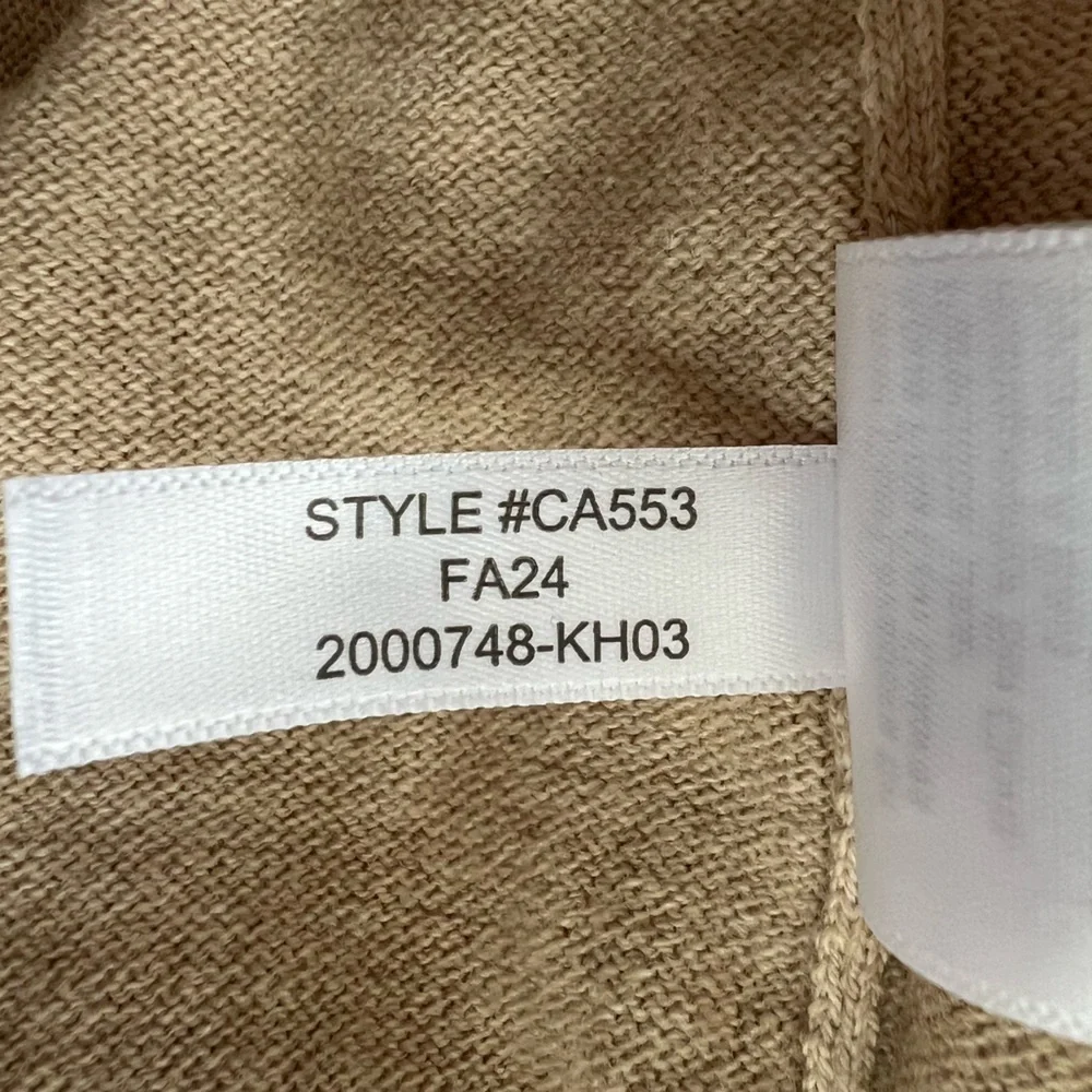 J. Crew NWT Cotton Cashmere Mock Neck Half-Zip Long Sleeve Sweater Cream, Large